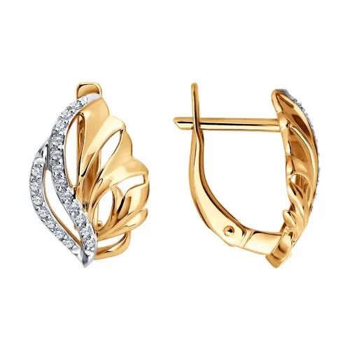 Cercei din aur roșu cu Cubic Zirconia Incolor