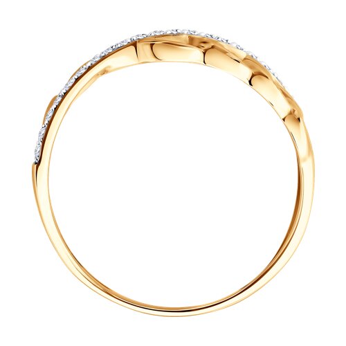 Inel din aur roșu cu pietre Cubic Zirconia Incolor