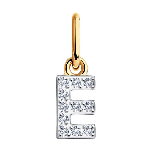 Pandantiv din aur roșu cu pietre Cubic Zirconia Incolor