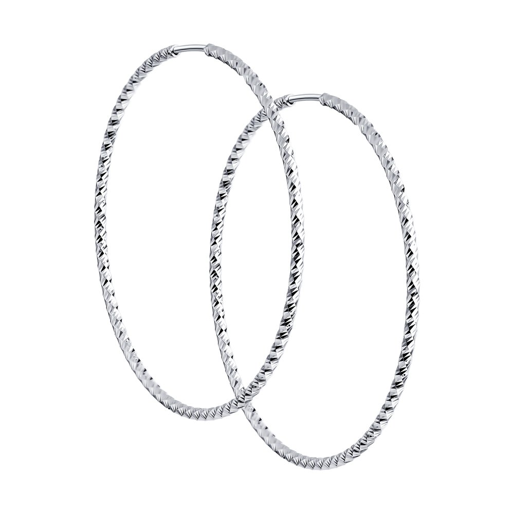 Серьги Конго из серебра без камней