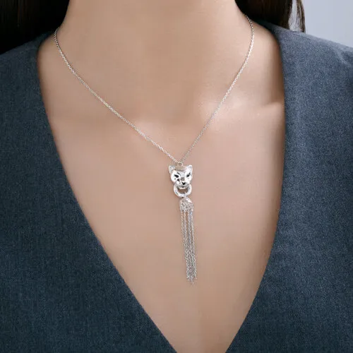 Колье из серебра с камнями Эмаль
