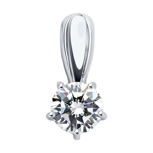 Pandantiv din aur alb cu Cubic Zirconia Incolor