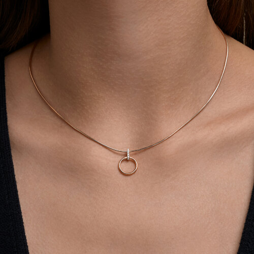 Pandantiv din aur roșu cu pietre Diamant