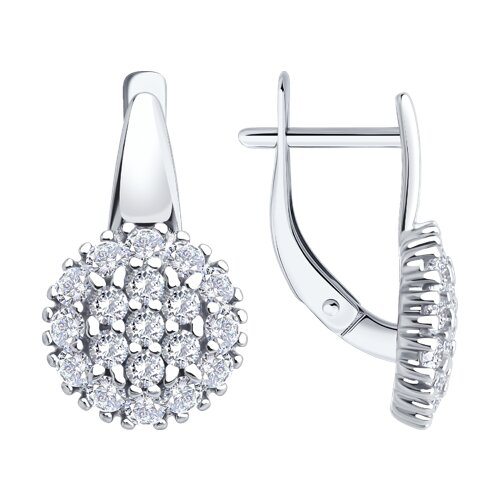 Cercei din argint  cu pietre Cubic Zirconia Incolor