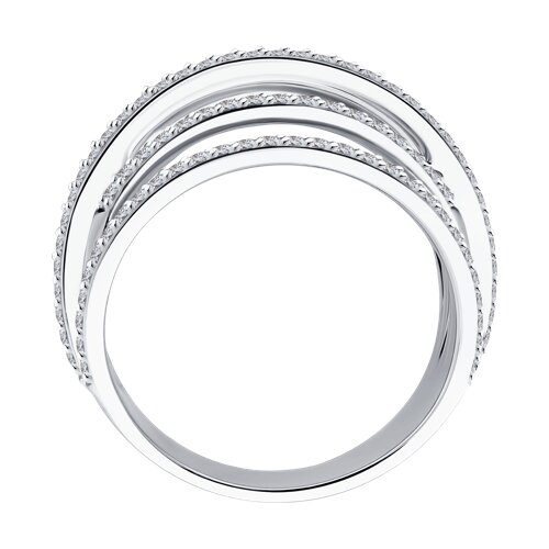 Кольцо из белого золота с камнями Бриллиант