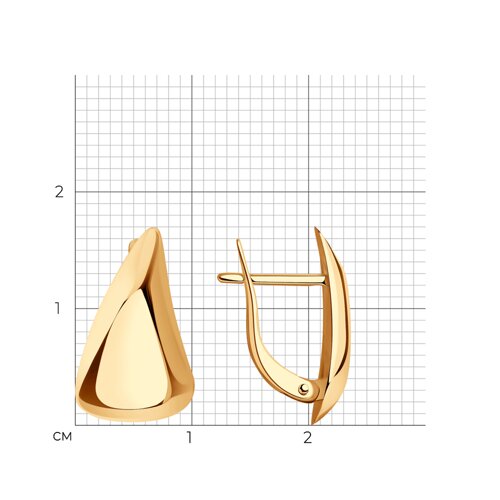 Cercei din aur roșu fără pietre