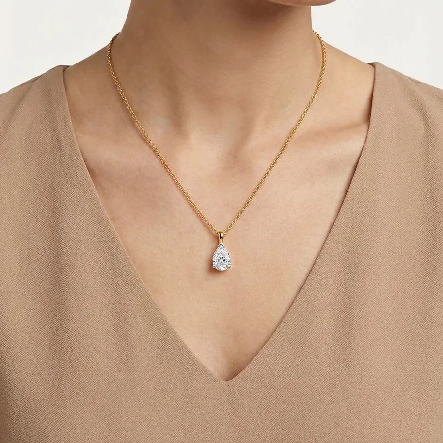 Colier din aur roșu cu Cubic Zirconia Incolor