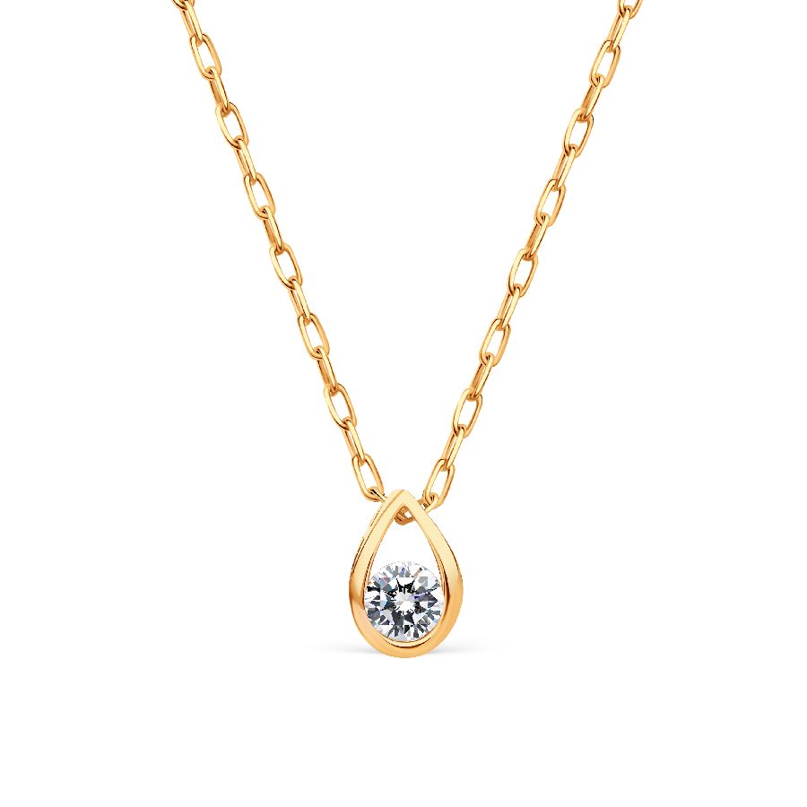 Colier din aur roșu cu Diamant