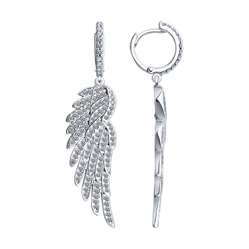 Cercei Creole din argint  cu pietre Cubic Zirconia Incolor