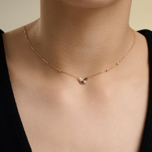 Colier din aur roșu fără pietre