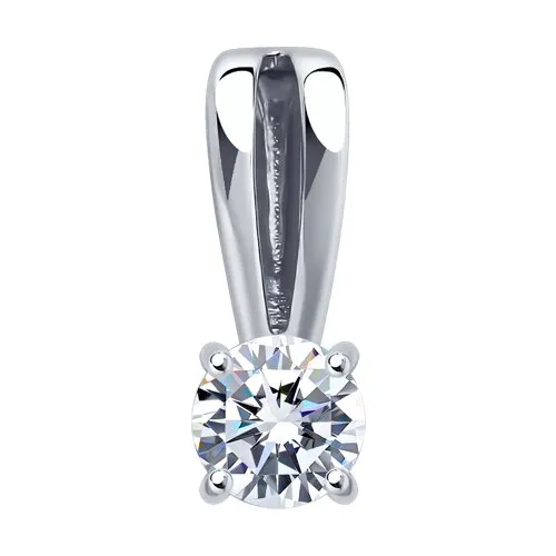 Pandantiv din aur alb cu Cubic Zirconia Incolor