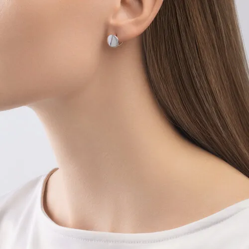 Серьги из белого золота без камней