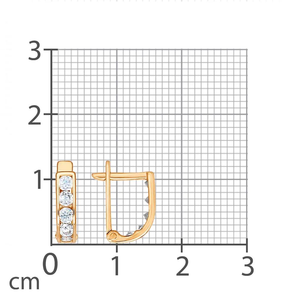 Cercei p-u copii din aur roșu cu Cubic Zirconia Incolor