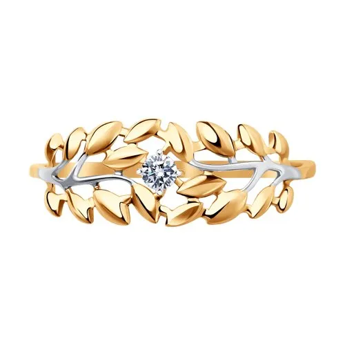 Inel din aur roșu cu Cubic Zirconia Incolor