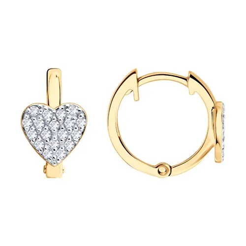 Cercei Creole din aur roșu cu Cubic Zirconia Incolor