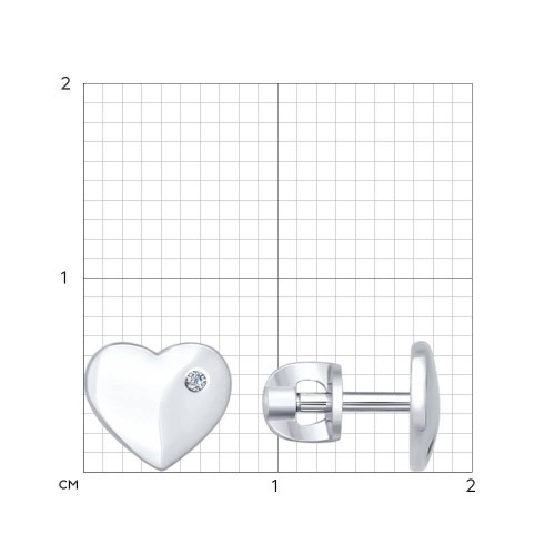 Серьги Пусеты из серебра с камнями Бриллиант
