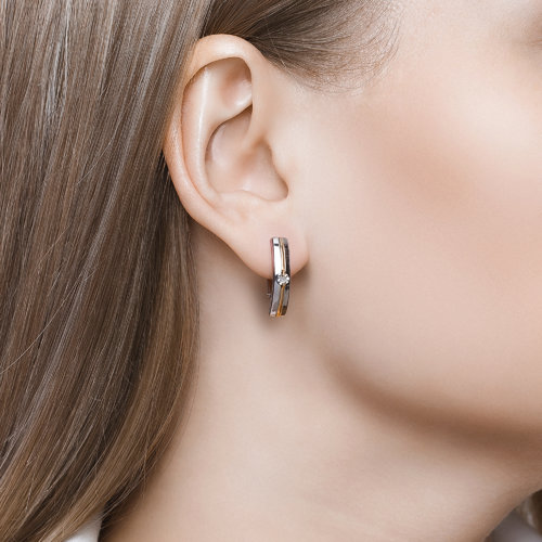 Cercei din argint  cu pietre Diamant