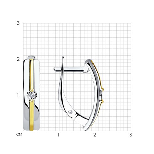 Cercei din argint  cu pietre Diamant
