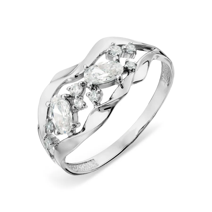 Inel din aur alb cu Cubic Zirconia Incolor