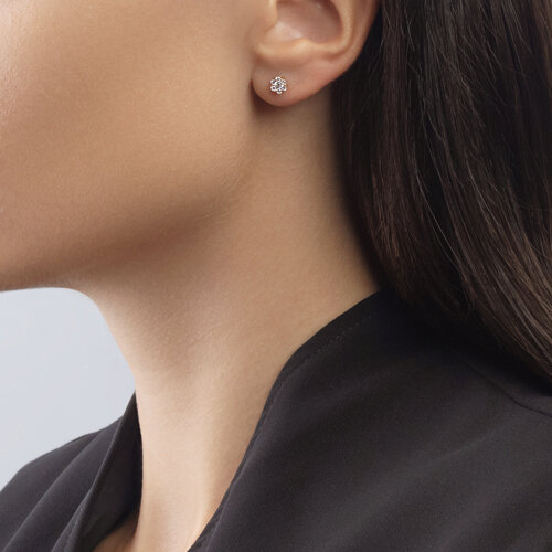 Cercei Pusete din aur roșu cu pietre Cubic Zirconia Incolor