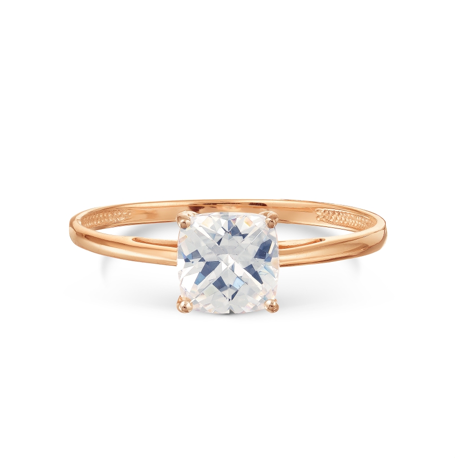 Кольцо из красного золота с камнями Swarovski