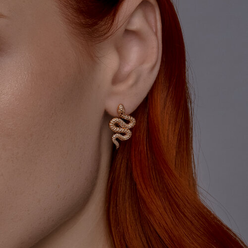 Серьги из красного золота без камней