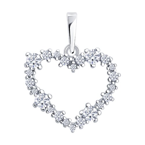 Pandantiv din argint  cu pietre Cubic Zirconia Incolor