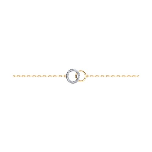 Brățară din aur roșu cu pietre Cubic Zirconia Incolor