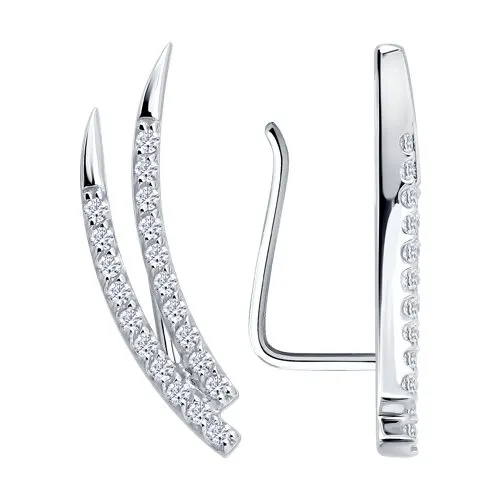 Cercei din aur alb cu Cubic Zirconia Incolor