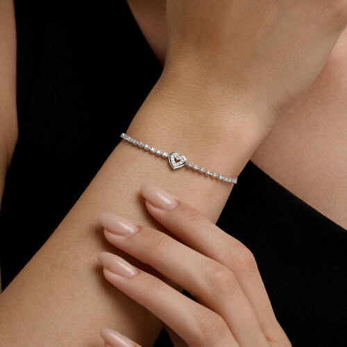 Браслет Love из белого золота с камнями Бриллиант