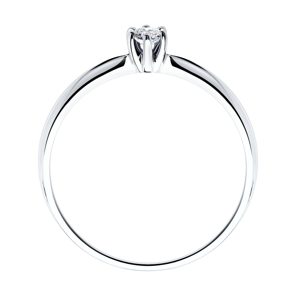 Кольцо из белого золота с камнями Бриллиант