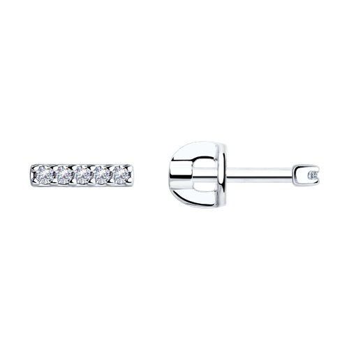 Cercei Pusete din argint  cu pietre Cubic Zirconia Incolor