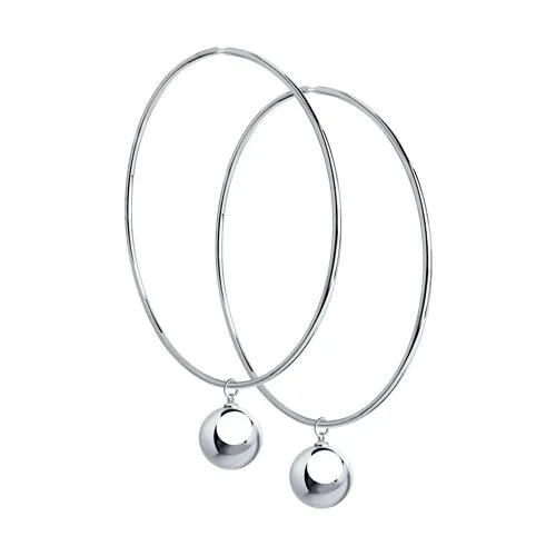 Серьги Конго из серебра без камней