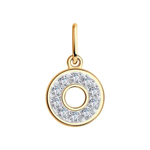 Pandantiv din aur roșu cu Cubic Zirconia Incolor