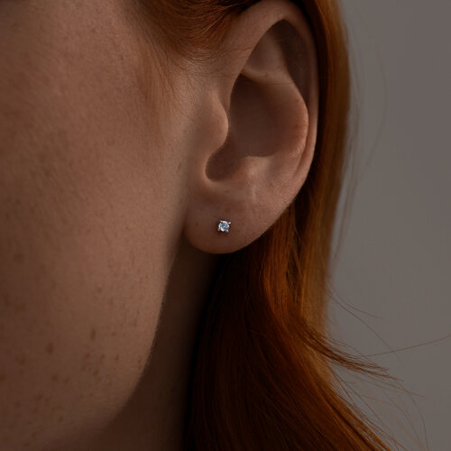 Cercel din argint  cu pietre Cubic Zirconia Albastru