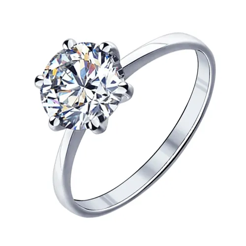 Кольцо из серебра с камнями Swarovski