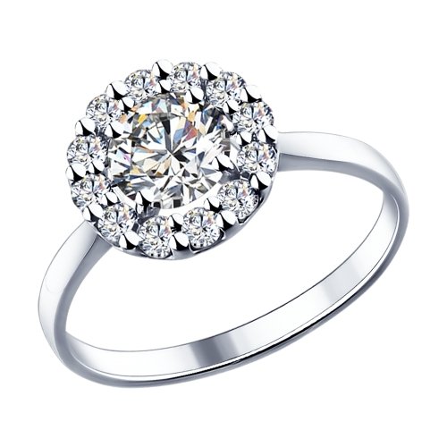 Кольцо из серебра с камнями Swarovski