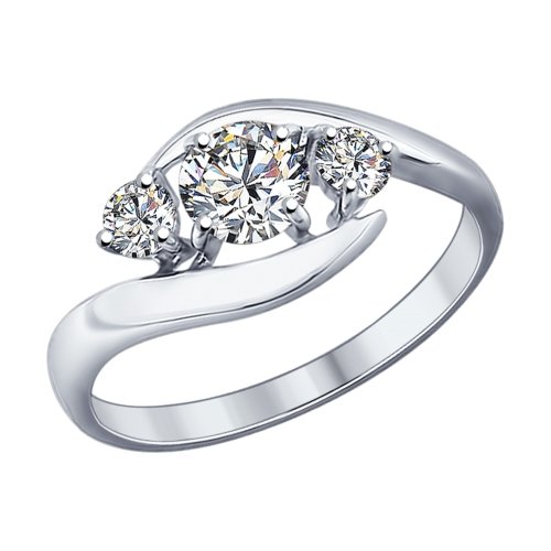 Кольцо из серебра с камнями Swarovski