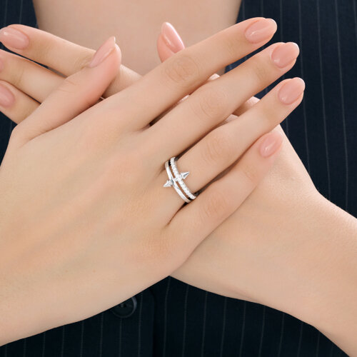 Inel din argint  cu pietre Cubic Zirconia Incolor