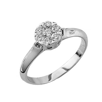 Кольцо из белого золота с камнями Бриллиант