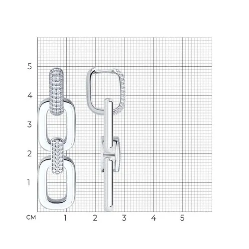 Cercei Creole din argint cu Cubic Zirconia Incolor