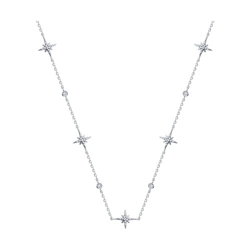 Colier din argint  cu pietre Cubic Zirconia Incolor