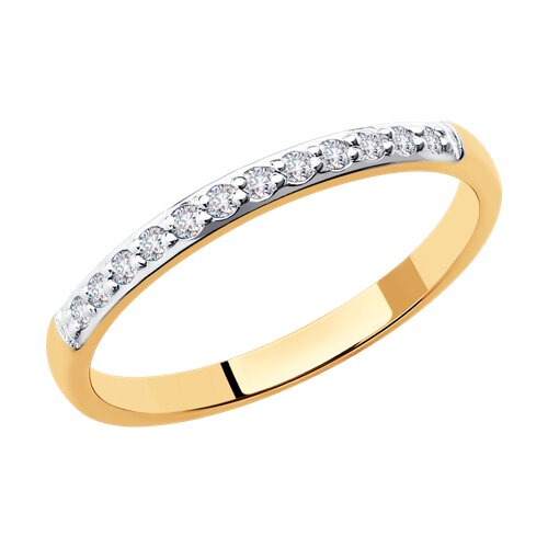 Inel din aur roșu cu pietre Cubic Zirconia Incolor