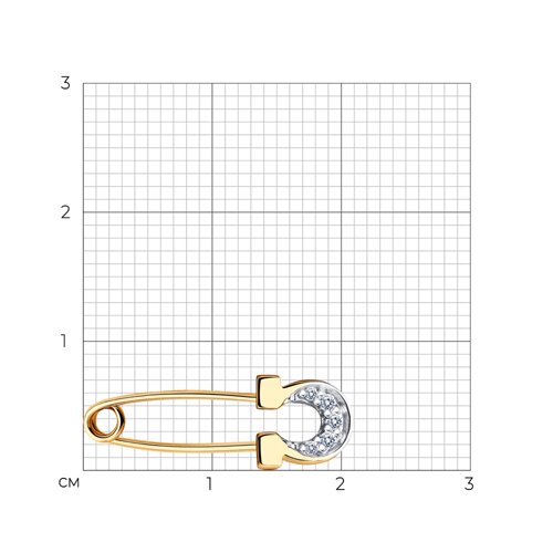 Broșă din aur roșu cu pietre Cubic Zirconia Incolor