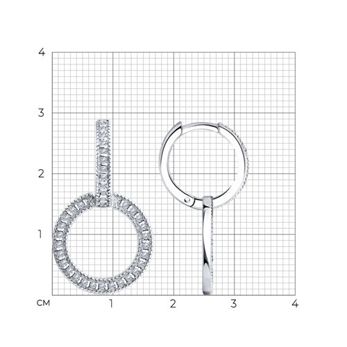 Cercei Creole din argint  cu pietre Cubic Zirconia Incolor