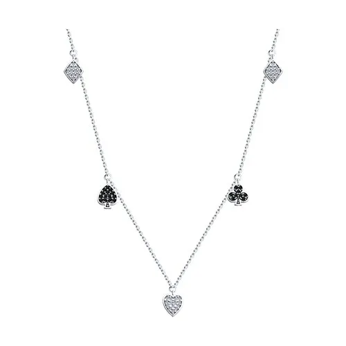 Colier din argint cu Cubic Zirconia Incolor, Cubic Zirconia Negru