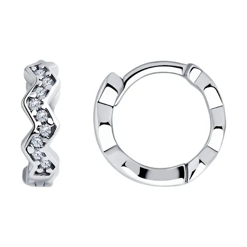 Cercei Creole din argint cu Cubic Zirconia Incolor