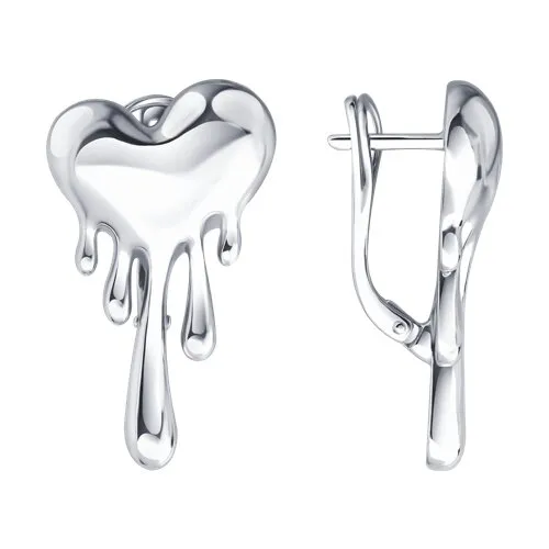 Серьги из серебра без камней