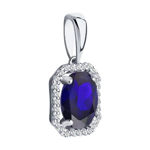 Pandantiv din argint  cu pietre Cubic Zirconia Incolor, Corindon
