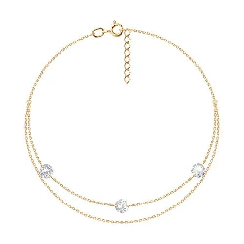 Brățară p/u Picior din aur roșu cu Cubic Zirconia Incolor